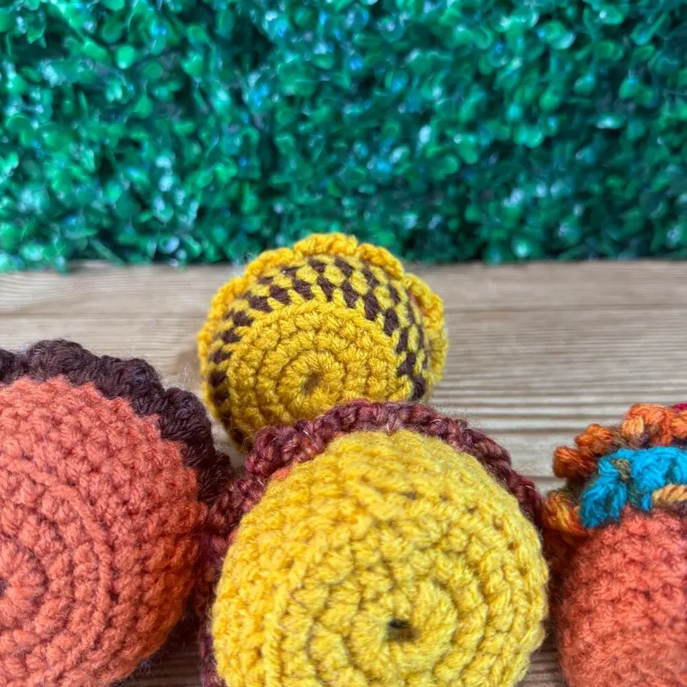 Bundle of 4 Handmade Crochet Fall Cupcake Holiday Decor Gift